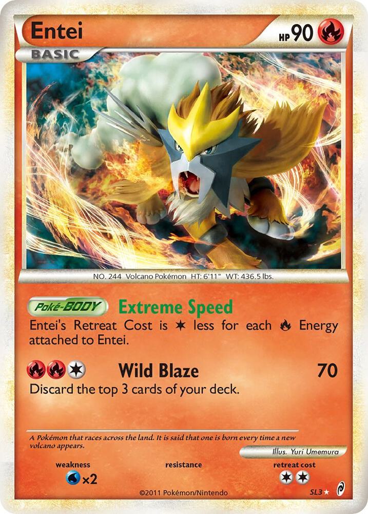 Entei (Shiny) SL3 card from Call of Legends