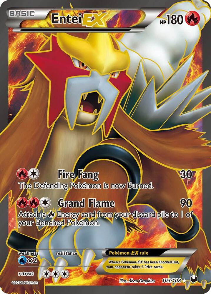 Entei EX (103 Full Art) 103/108 card from Dark Explorers