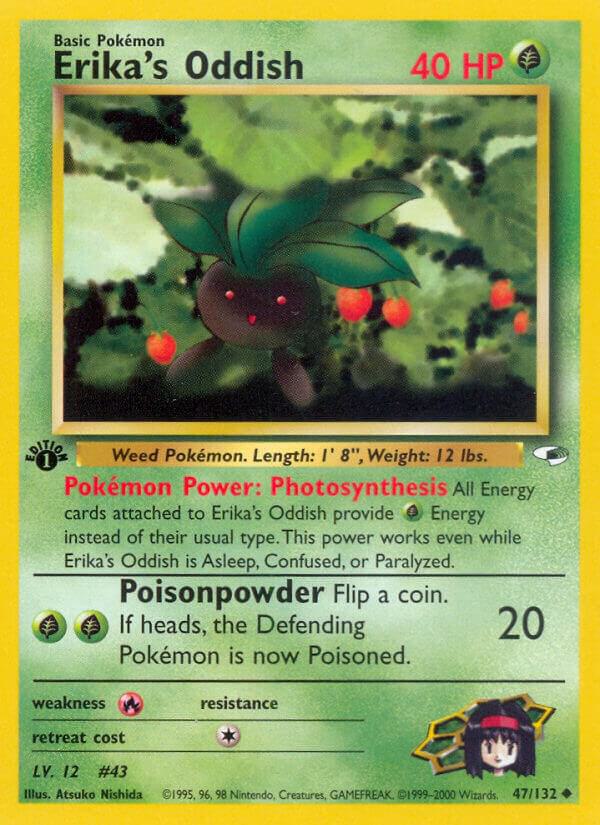 Erika's Oddish (47) 047/132 card from Gym Heroes