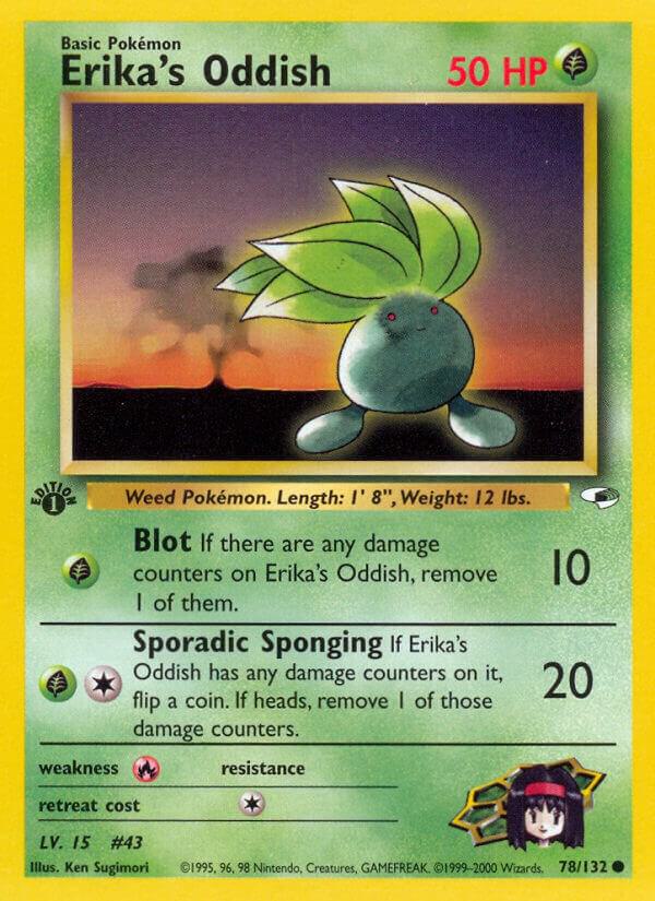 Erika's Oddish (78) 078/132 card from Gym Heroes