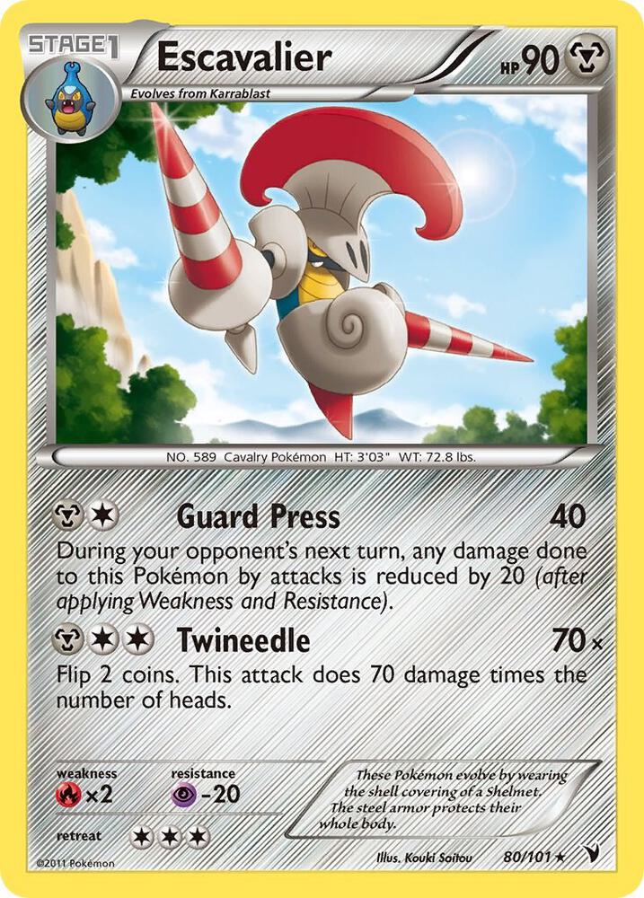 Escavalier 80/101 card from Noble Victories