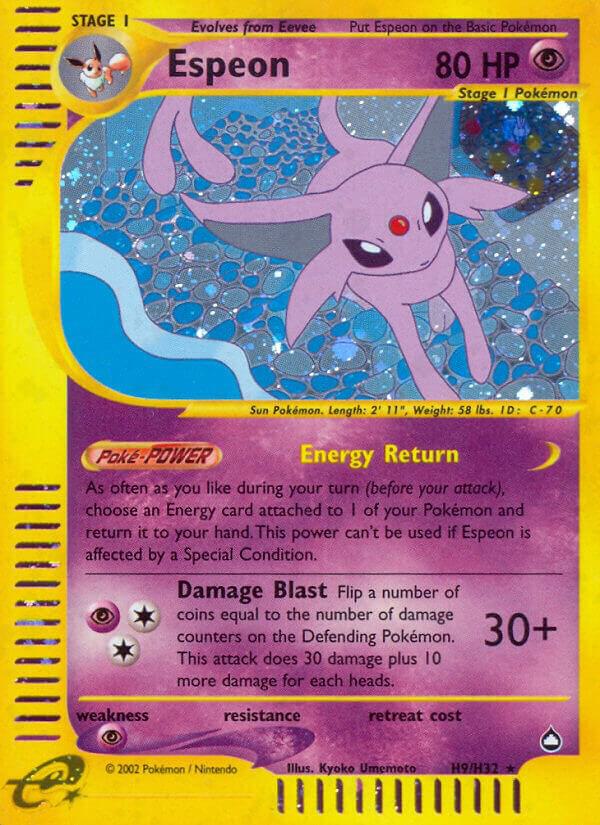 Espeon (H9) H09/H32 card from Aquapolis