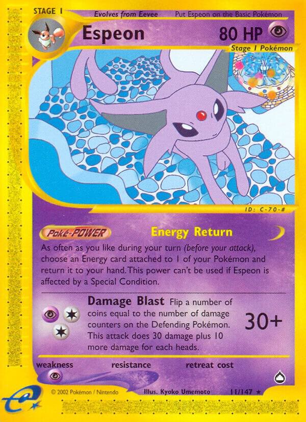 Espeon 011/147 card from Aquapolis
