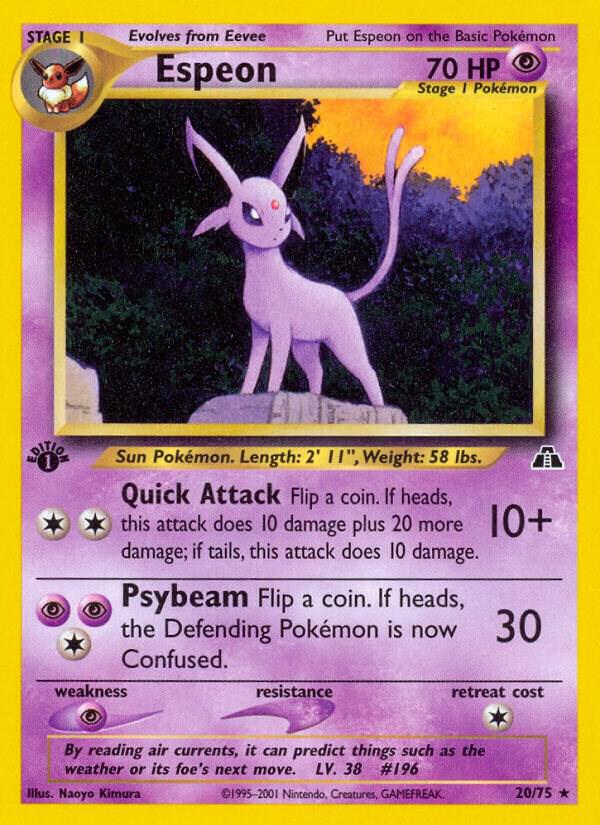 Espeon (20) 20/75 card from Neo Discovery