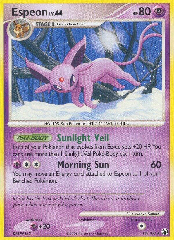 Espeon 18/100 card from Majestic Dawn