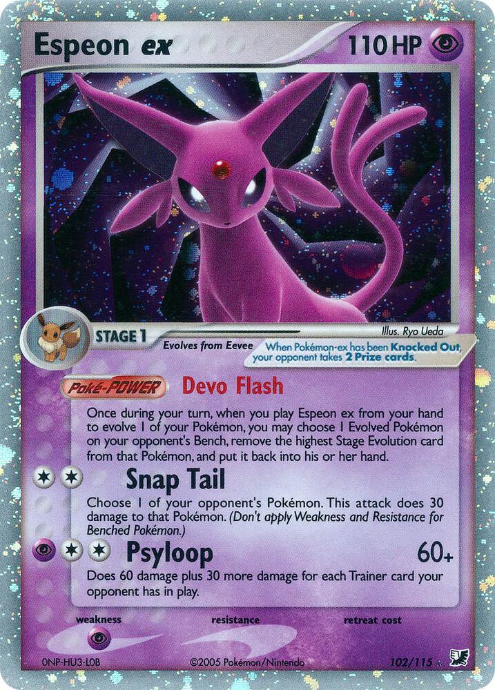 Espeon ex 102/115 card from Unseen Forces