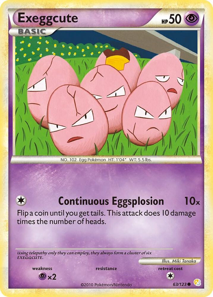 Exeggcute 63/123 card from HeartGold SoulSilver