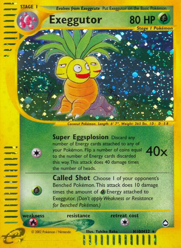 Exeggutor (H10) H10/H32 card from Aquapolis