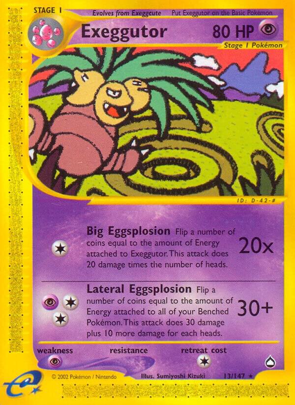 Exeggutor (13) 013/147 card from Aquapolis