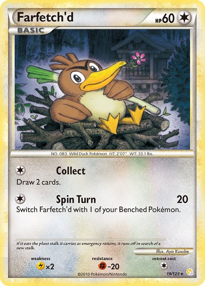 Farfetch'd 19/123 card from HeartGold SoulSilver