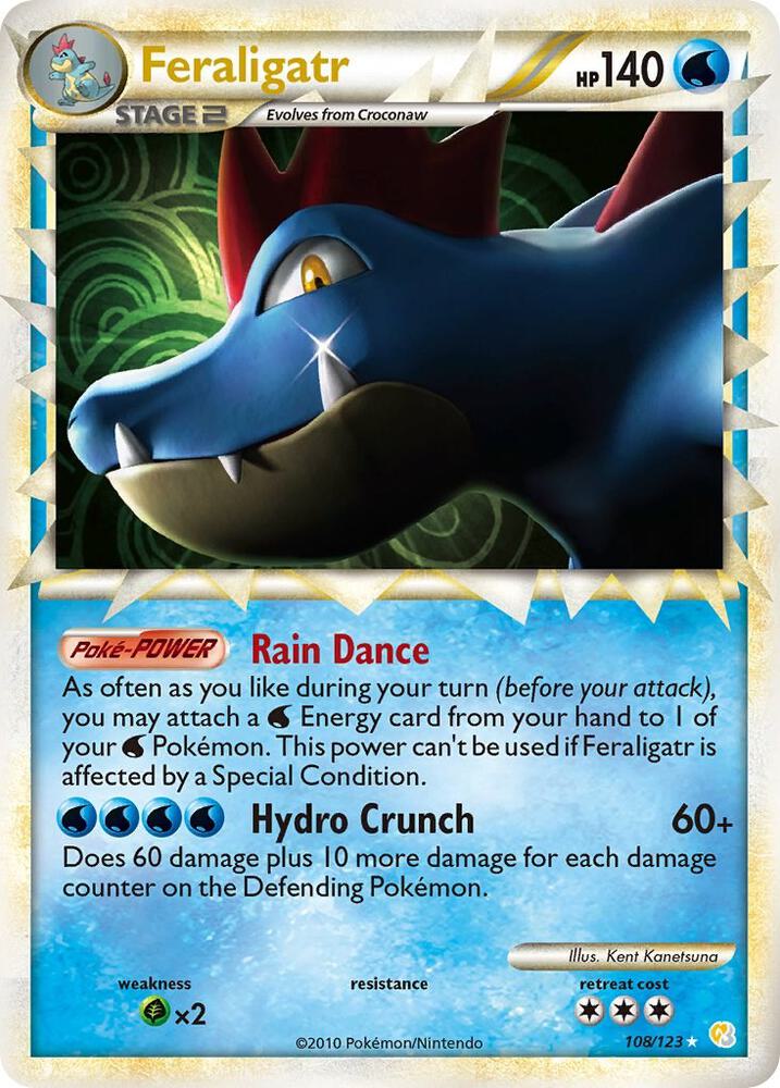 Feraligatr (Prime) 108/123 card from HeartGold SoulSilver