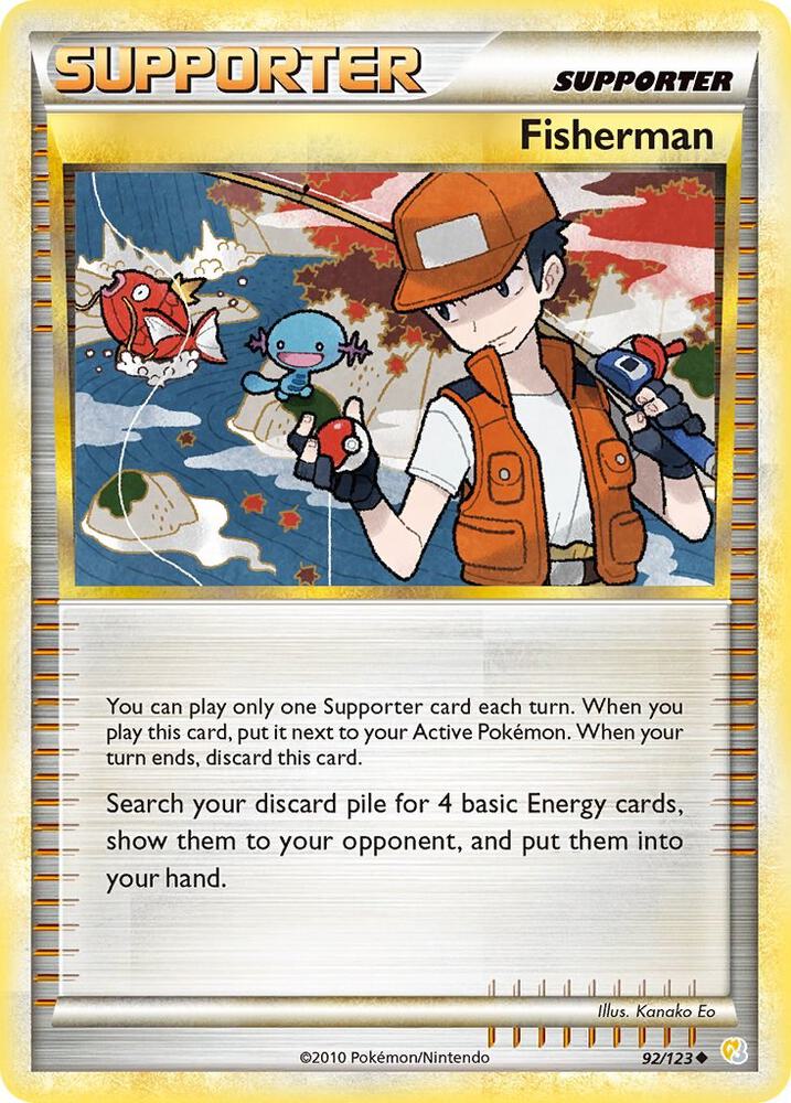 Fisherman 92/123 card from HeartGold SoulSilver