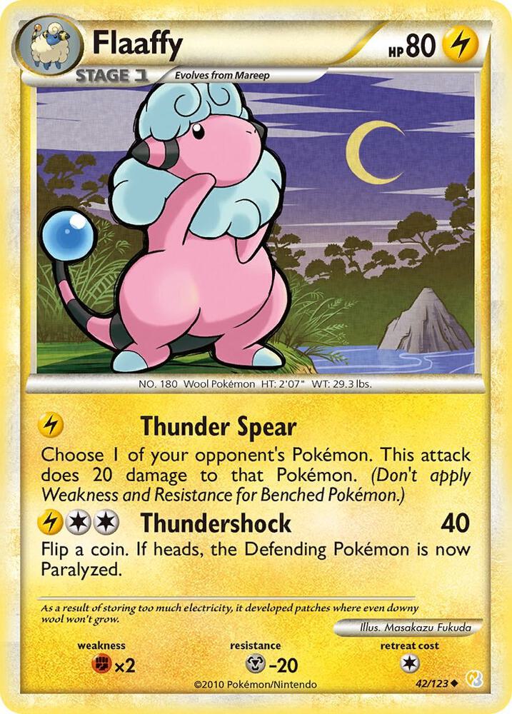 Flaaffy 42/123 card from HeartGold SoulSilver