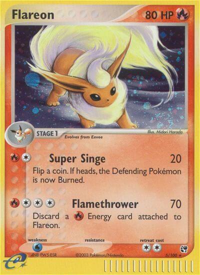 Flareon 5/100 card from Sandstorm