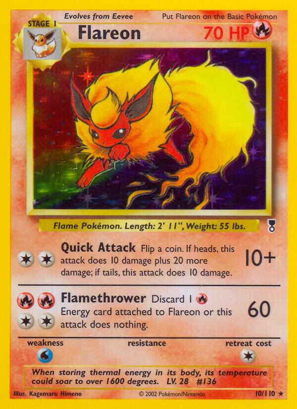 Flareon 010/110 card from Legendary Collection