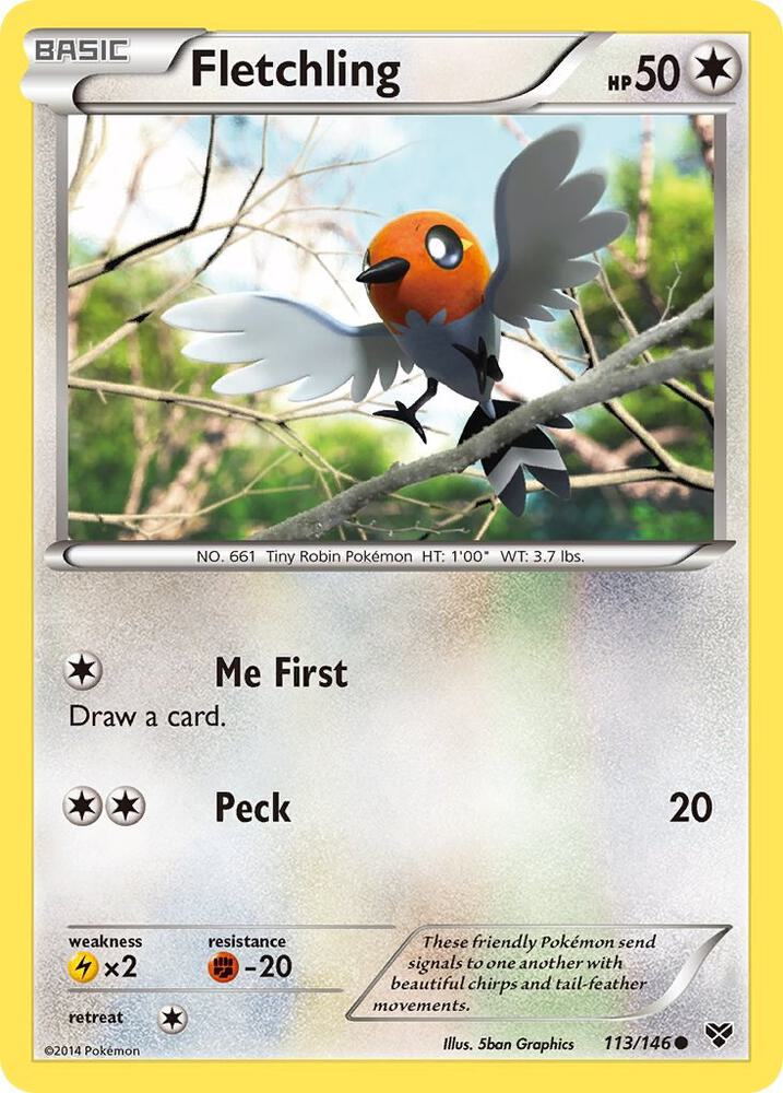 Fletchling 113/146 card from XY Base Set
