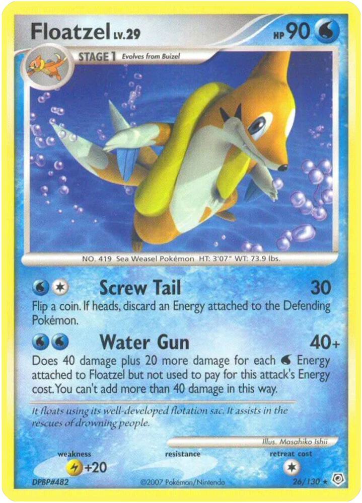 Floatzel 26/130 card from Diamond and Pearl