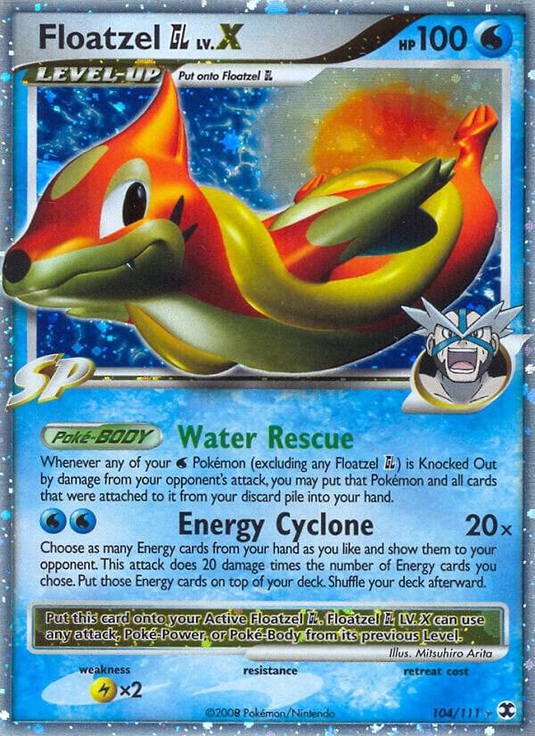 Floatzel GL Lv.X 104/111 card from Rising Rivals