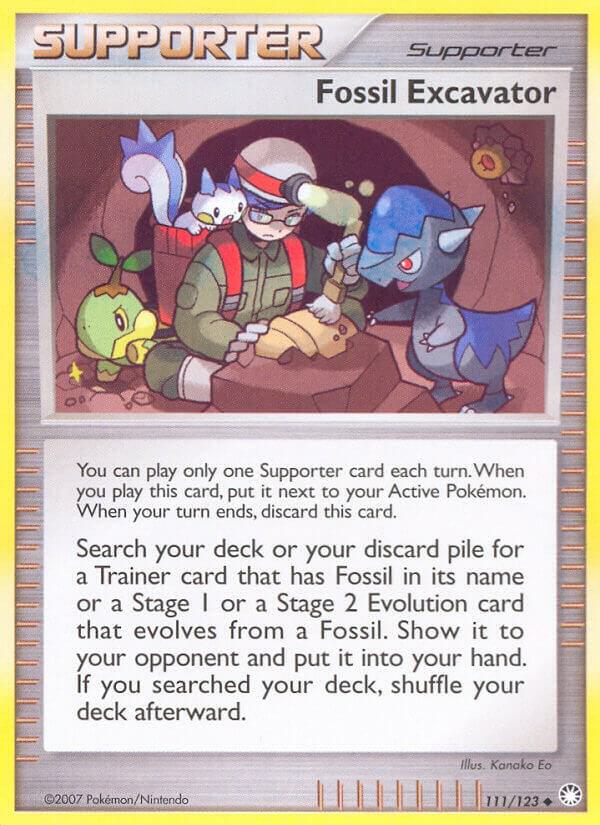 Fossil Excavator 111/123 card from Mysterious Treasures