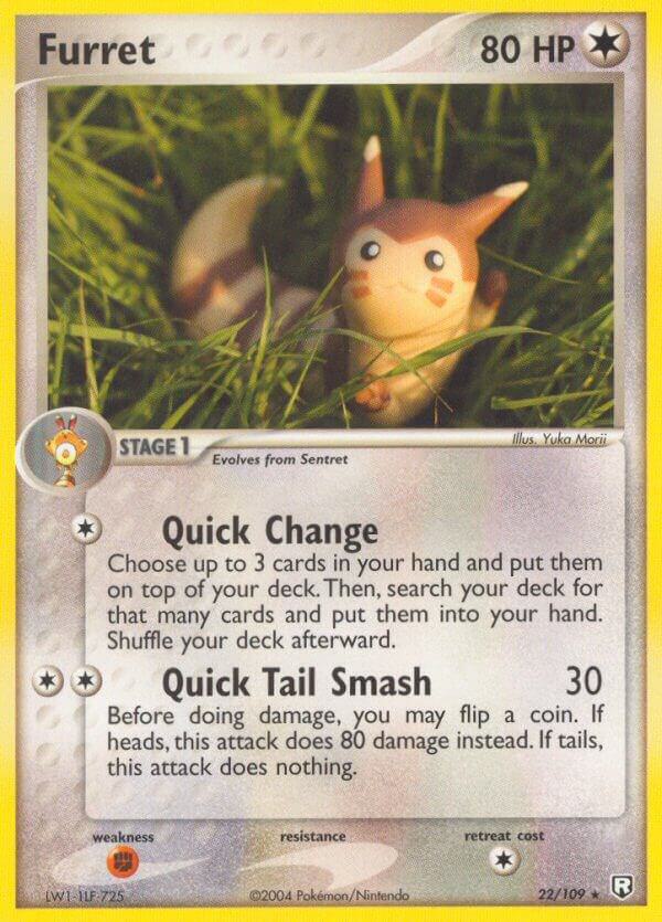 Furret 22/109 card from Team Rocket Returns