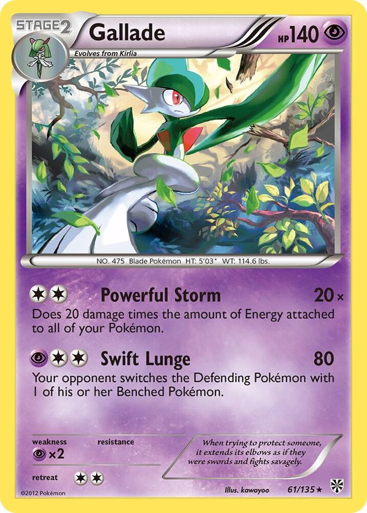 Gallade 61/135 card from Plasma Storm