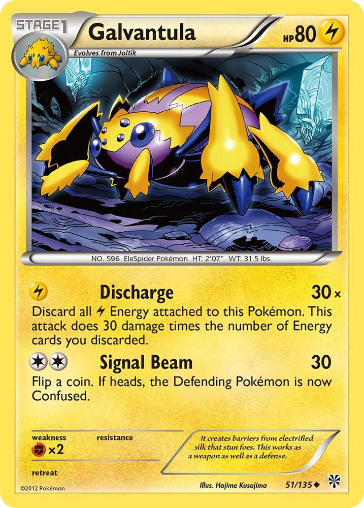 Galvantula 51/135 card from Plasma Storm