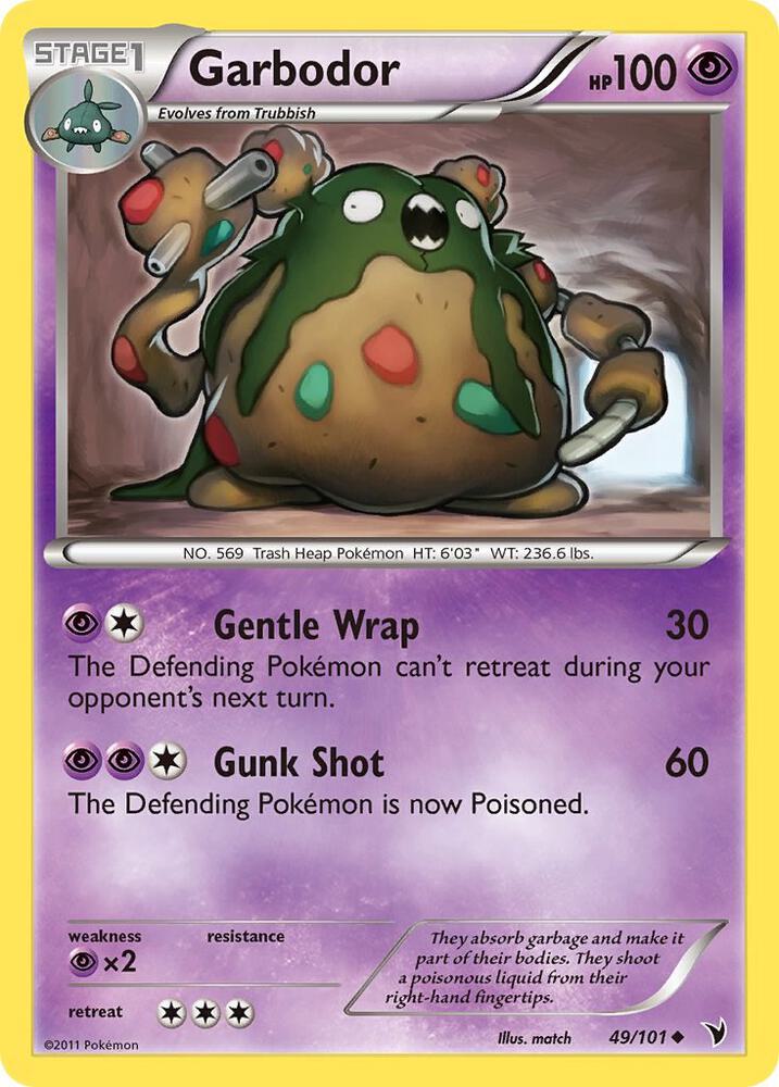 Garbodor 49/101 card from Noble Victories
