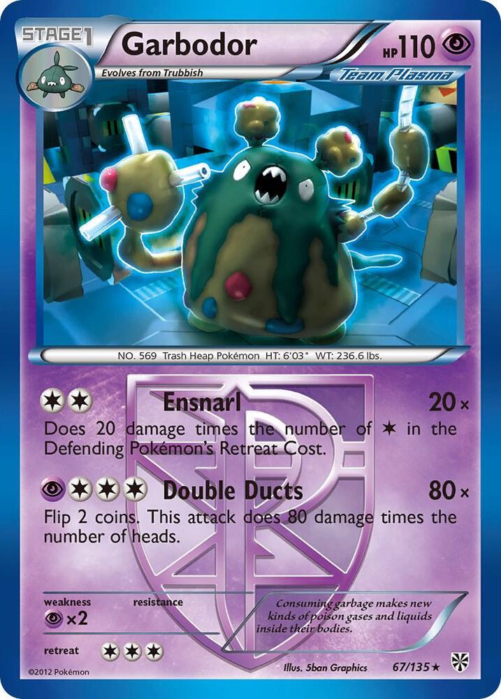 Garbodor (Team Plasma) (67) 67/135 card from Plasma Storm