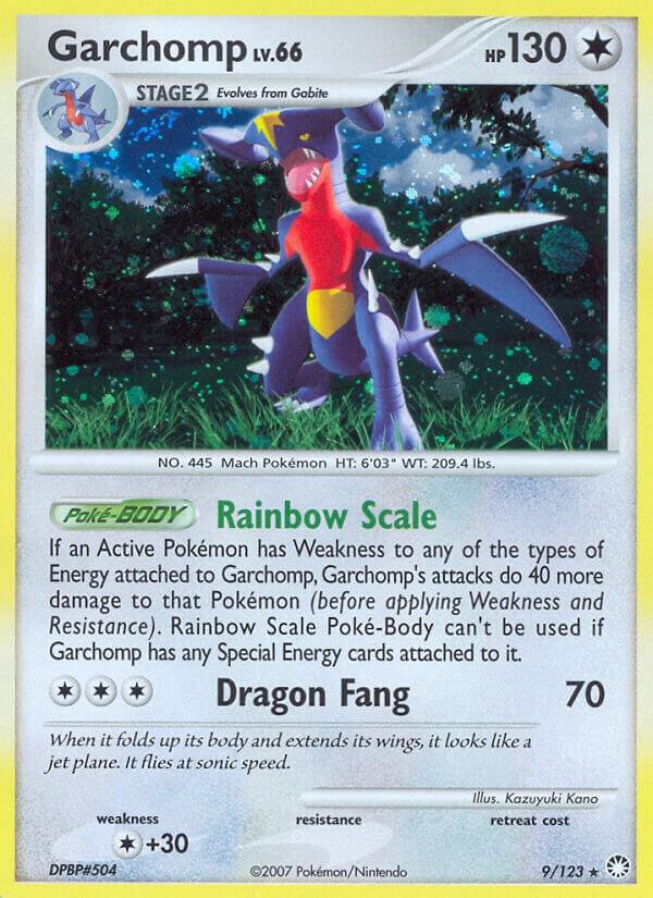 Garchomp 9/123 card from Mysterious Treasures
