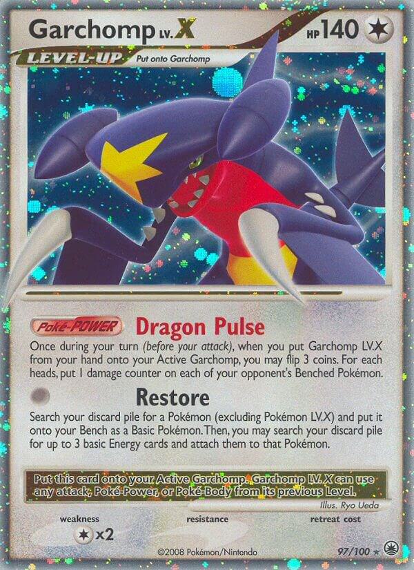 Garchomp LV.X 97/100 card from Majestic Dawn