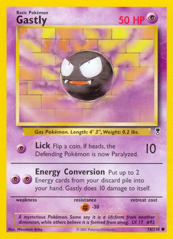 Gastly 076/110 card from Legendary Collection
