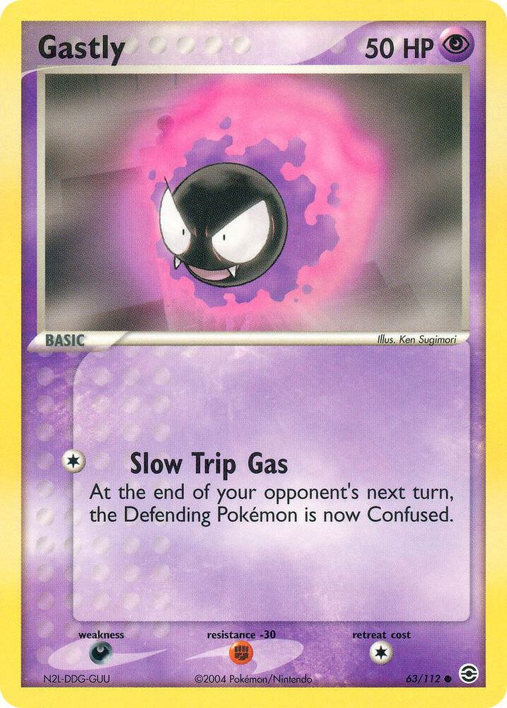 Gastly 63/112 card from FireRed & LeafGreen