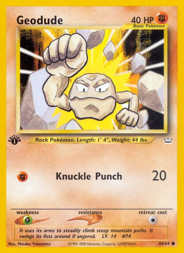 Geodude 44/64 card from Neo Revelation