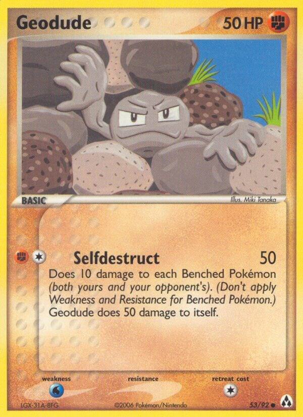 Geodude 53/92 card from Legend Maker