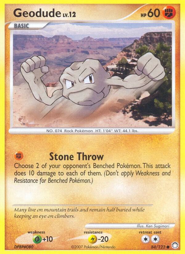 Geodude 84/123 card from Mysterious Treasures