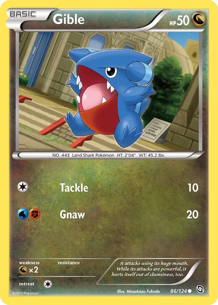 Gible (86) 86/124 card from Dragons Exalted