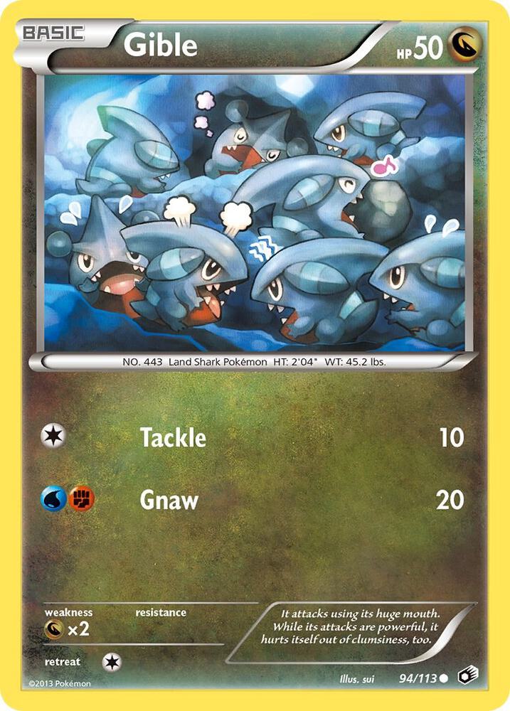 Gible 94/113 card from Legendary Treasures