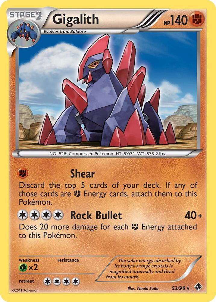 Gigalith 53/98 card from Emerging Powers
