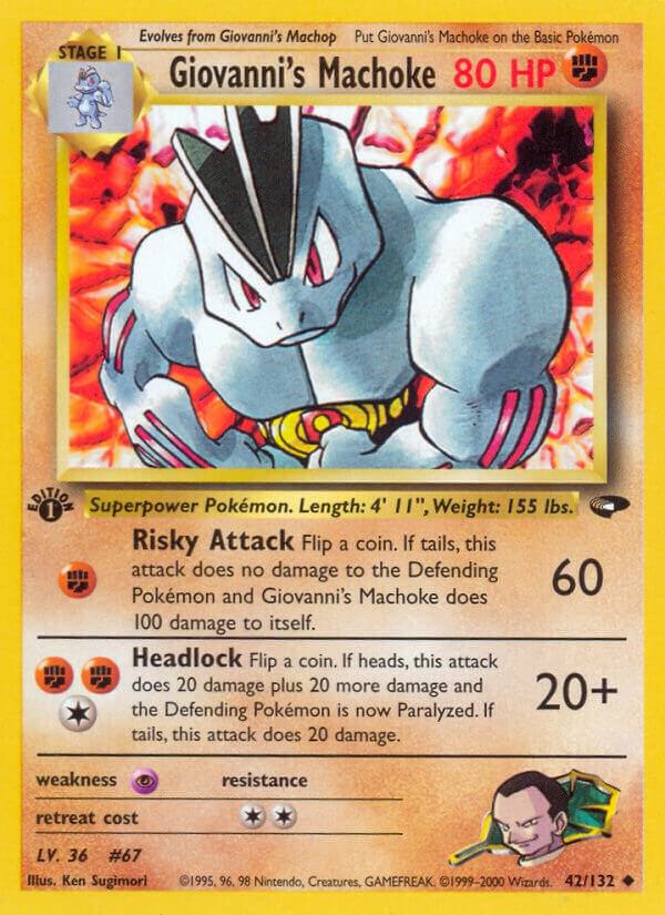 Giovanni's Machoke 042/132 card from Gym Challenge