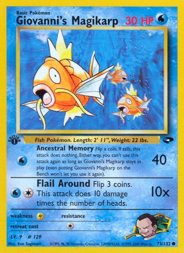 Giovanni's Magikarp 073/132 card from Gym Challenge