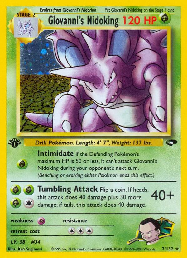 Giovanni's Nidoking 007/132 card from Gym Challenge