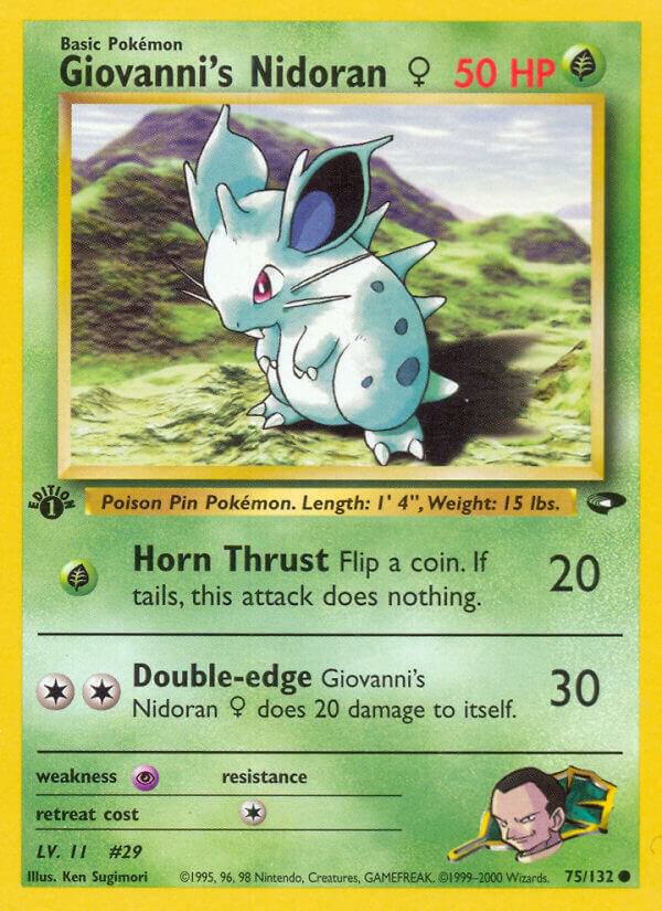 Giovanni's Nidoran F 075/132 card from Gym Challenge