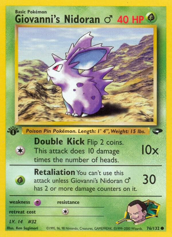 Giovanni's Nidoran M 076/132 card from Gym Challenge