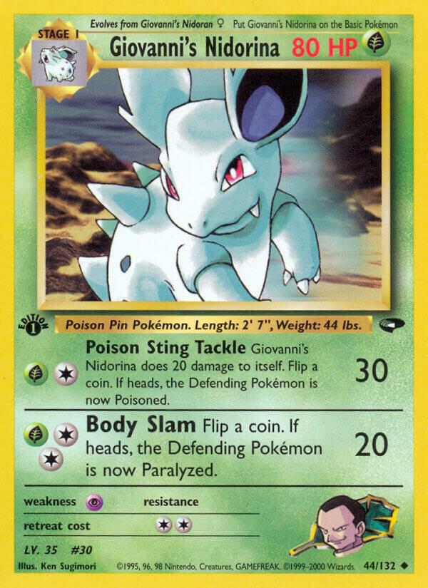 Giovanni's Nidorina 044/132 card from Gym Challenge