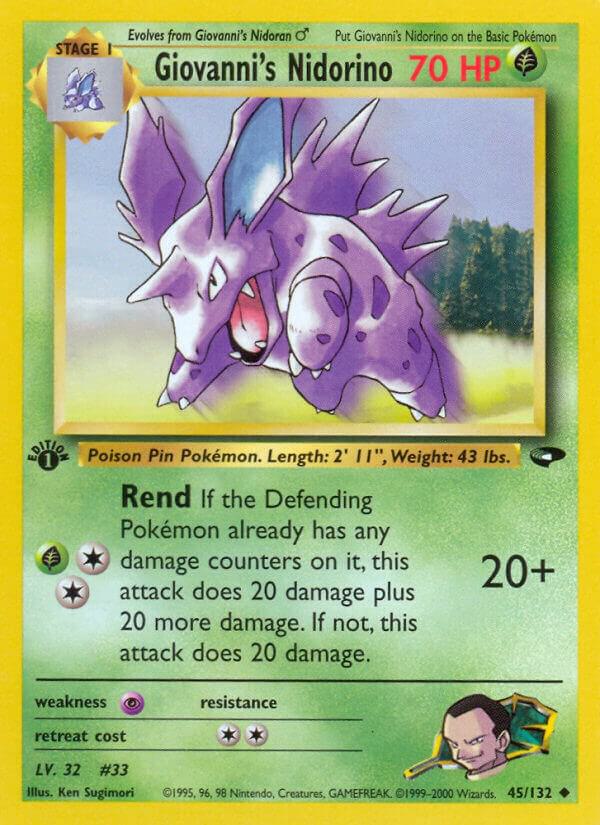 Giovanni's Nidorino 045/132 card from Gym Challenge