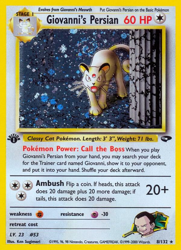 Giovanni's Persian 008/132 card from Gym Challenge