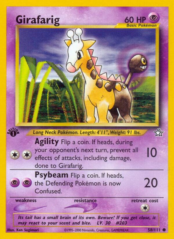 Girafarig 058/111 card from Neo Genesis