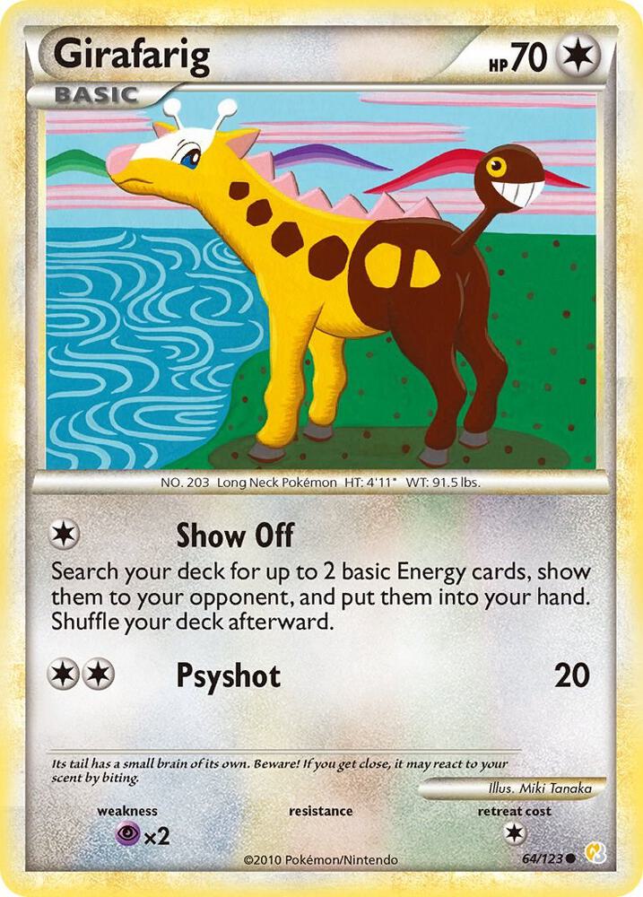 Girafarig 64/123 card from HeartGold SoulSilver