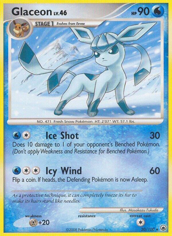 Glaceon (20) 20/100 card from Majestic Dawn