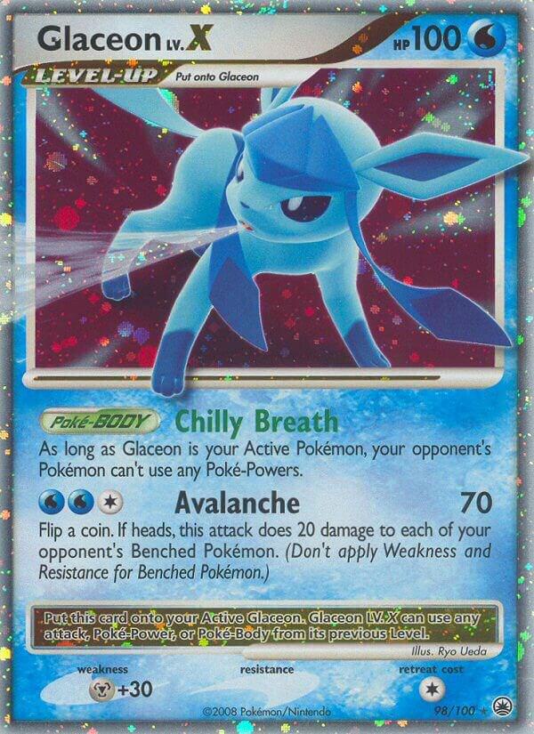Glaceon LV.X 98/100 card from Majestic Dawn